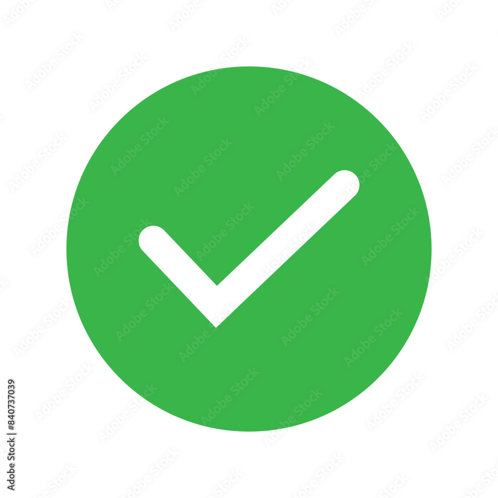 Check mark vector icon. Tick of right, ok and yes . Green check mark on white background. Sign of approved in checklist. Tick symbol. eps10 Check mark vector icon. Tick of right, ok and yes . Green check mark on white background. Sign of approved in checklist. Tick symbol. eps10