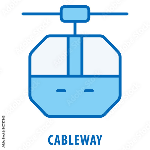 Cableway Icon simple and easy to edit for your design elements