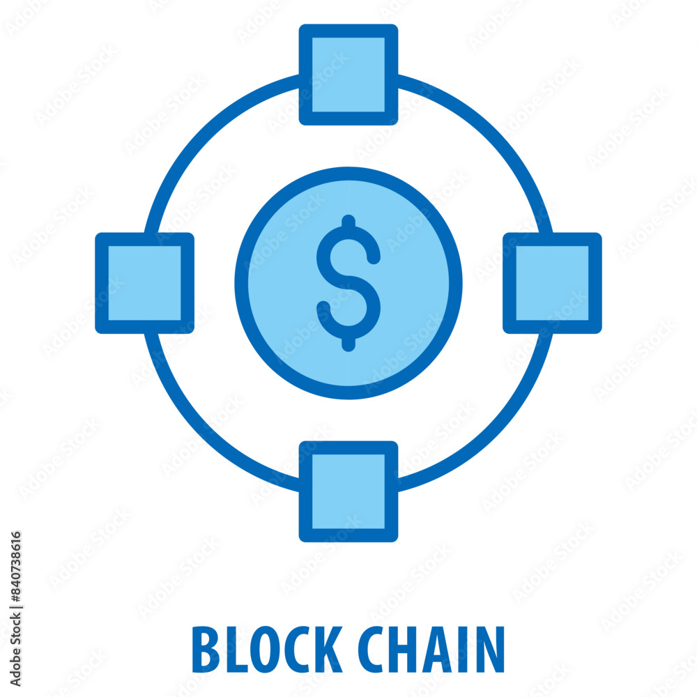Block Chain Icon simple and easy to edit for your design elements