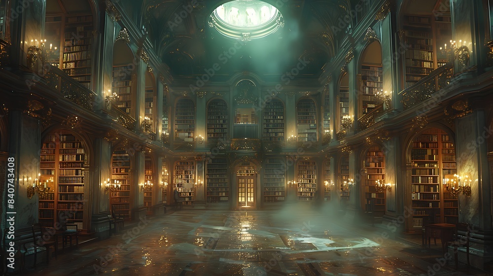 Obraz premium library in the town