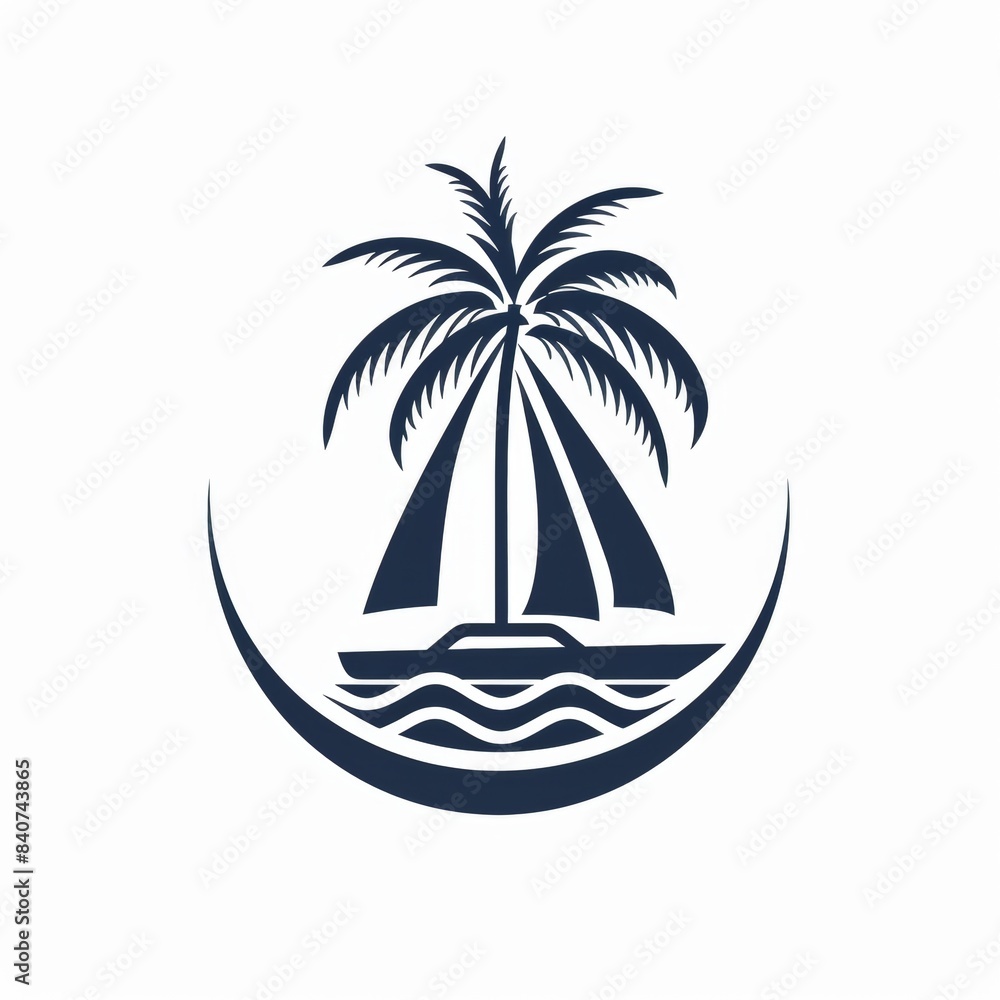 Obraz premium Logo design with a sailing ship