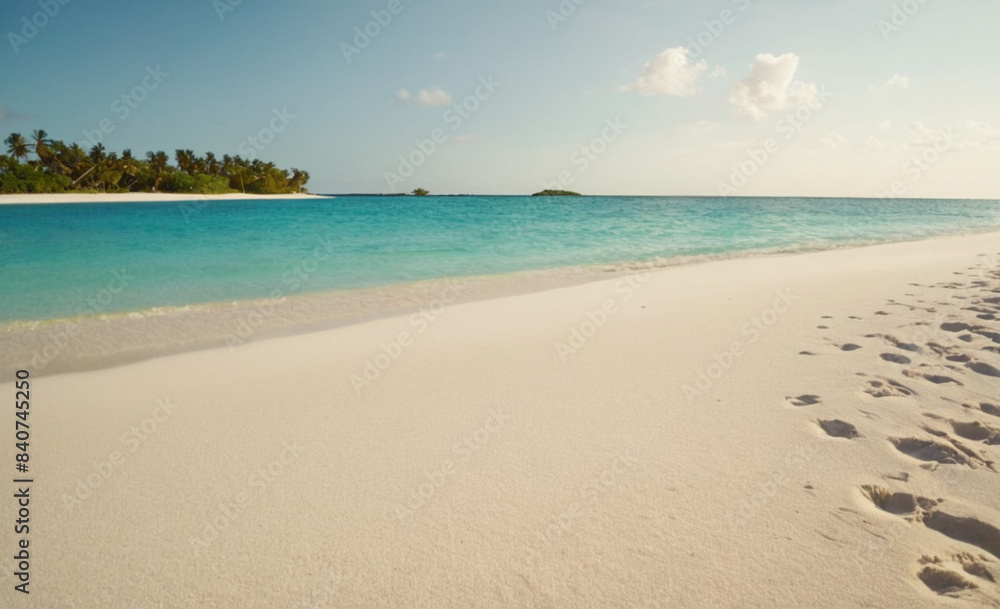 Tropical Island Sand Spit Beautiful Sunny Summer Landscape with White Sand Beach Tropical Island Sand Spit Beautiful Sunny Summer Landscape with White Sand Beach
