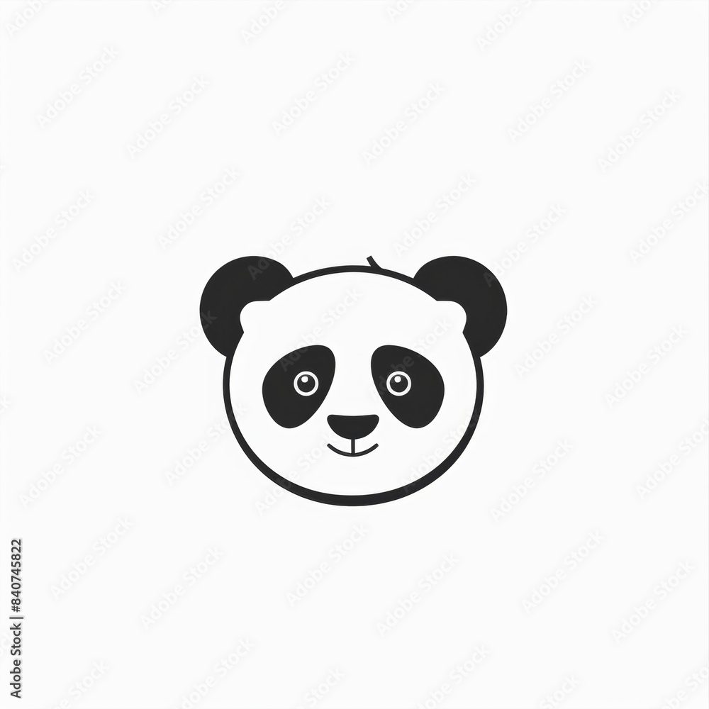 Vector illustration icon of a cute panda head over white background. Vector illustration icon of a cute panda head over white background.