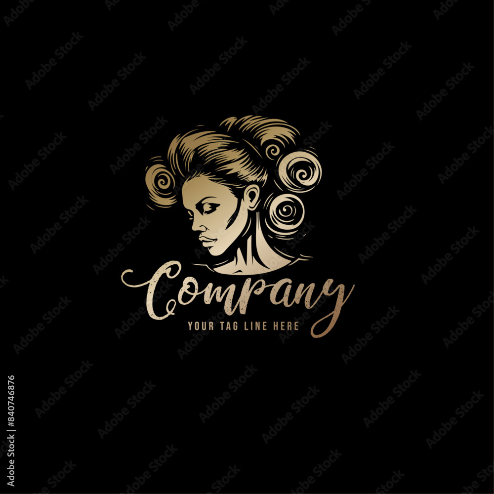 Elegant Hair Salon Logo, Modern Hair Salon Branding, Luxurious Salon Logo Design Elegant Hair Salon Logo, Modern Hair Salon Branding, Luxurious Salon Logo Design