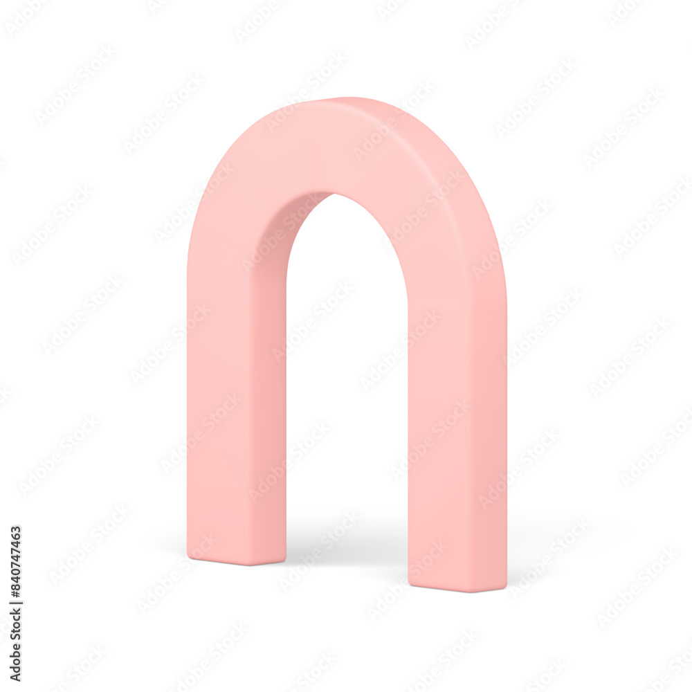 Archway decorative pink curved frame minimalist premium window gate isometric realistic vector Archway decorative pink curved frame minimalist premium window gate isometric realistic vector