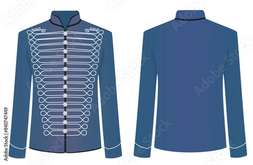 Blue hotel receptionist uniform. vector