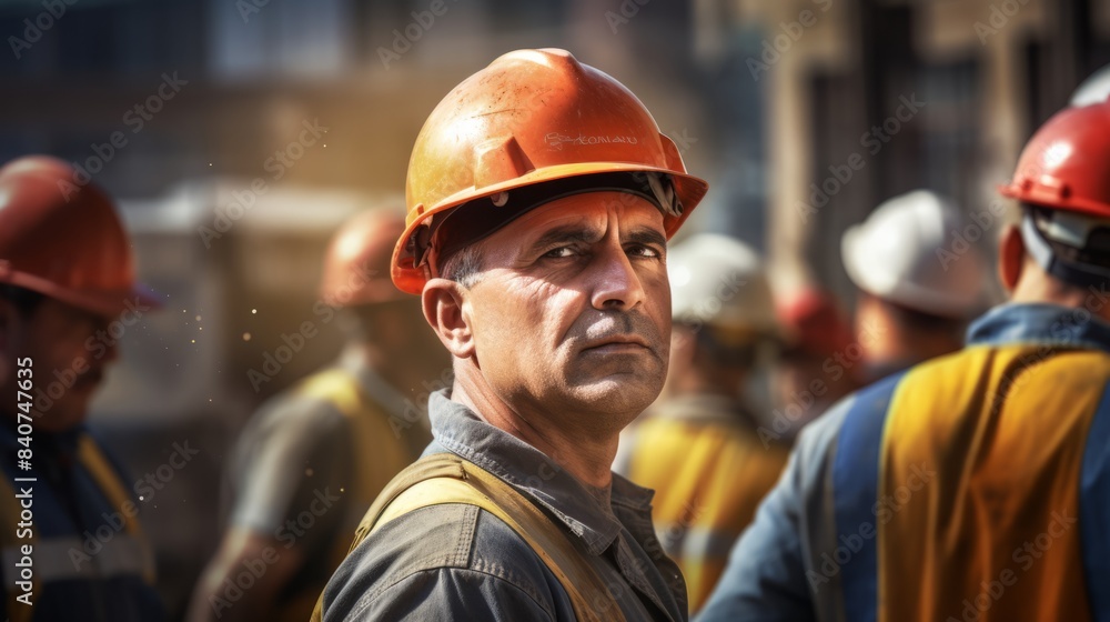 portrait of craftsman working at construction site portrait of craftsman working at construction site