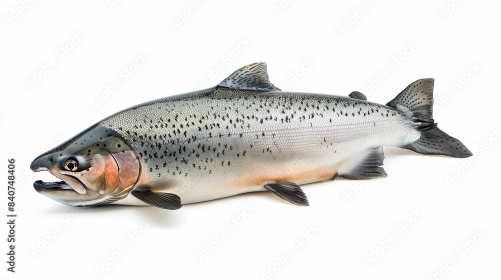 salmon fish isolated over white background salmon fish isolated over white background