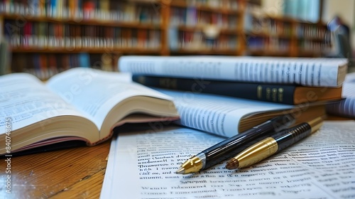 Detailed Course Syllabus Displayed on Organized Library Desk