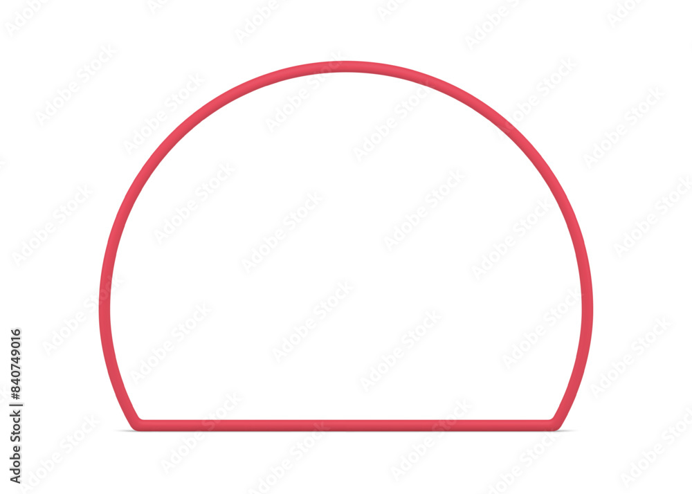 Red protractor geometric shape framework edge premium mathematical realistic vector Red protractor geometric shape framework edge premium mathematical realistic vector