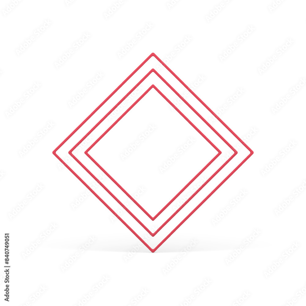 Red rhombus multilevel geometric frame angular construction base for presentation realistic vector Red rhombus multilevel geometric frame angular construction base for presentation realistic vector