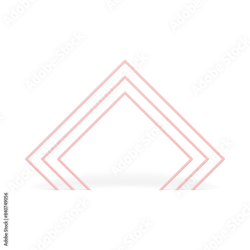 Pink triangle level arch geometric base foundation creative 3d element presentation realistic vector
