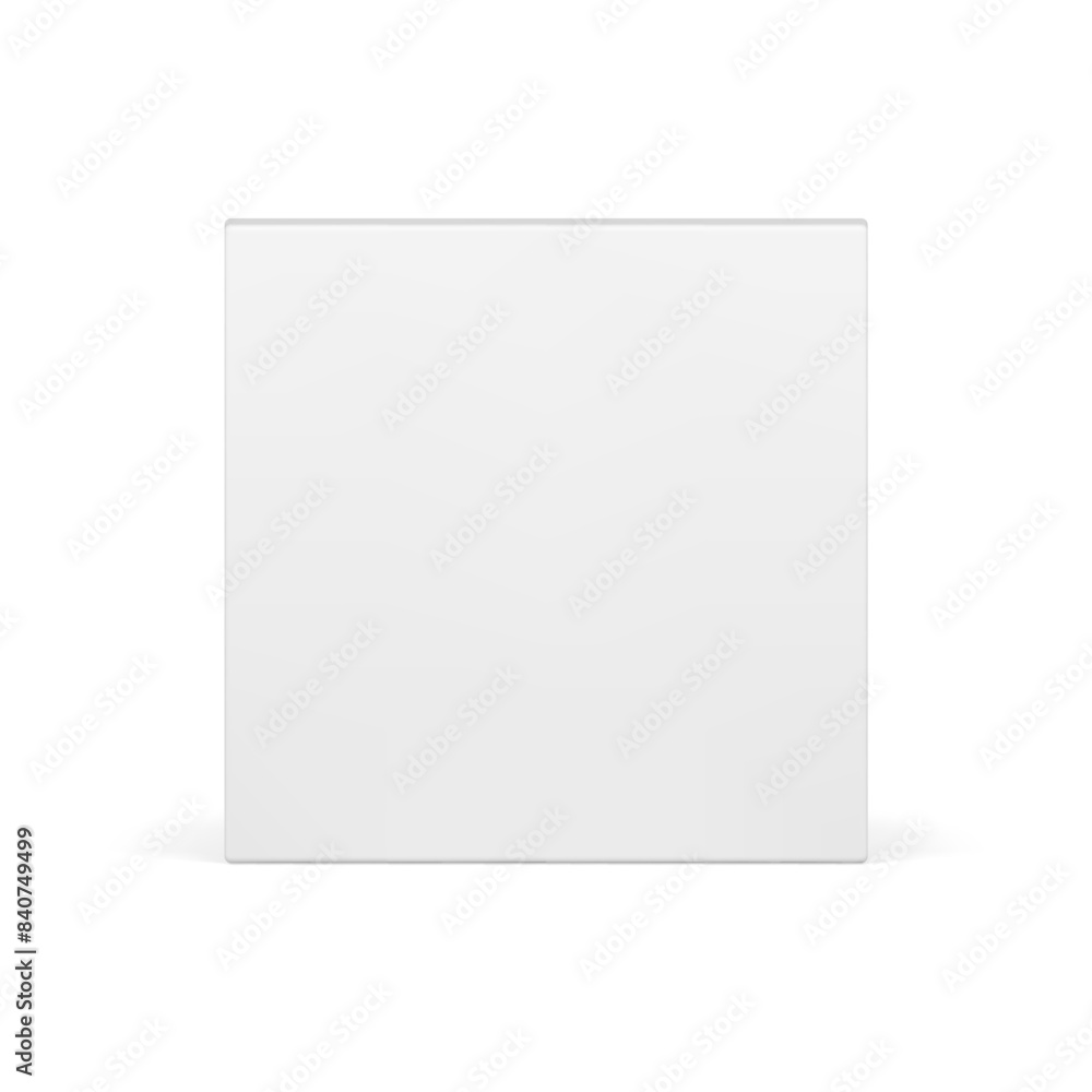 White squared four side regular geometric figure 3d decor element realistic vector illustration White squared four side regular geometric figure 3d decor element realistic vector illustration
