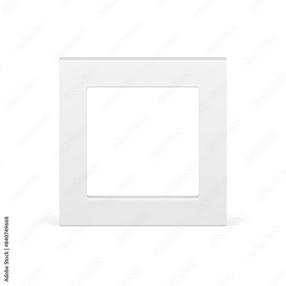 White squared wide angular frame geometric minimalist 3d element for presentation realistic vector White squared wide angular frame geometric minimalist 3d element for presentation realistic vector