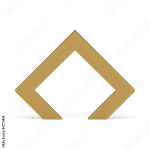 Triangle golden arch geometric gate entrance minimalist stage for presentation realistic vector