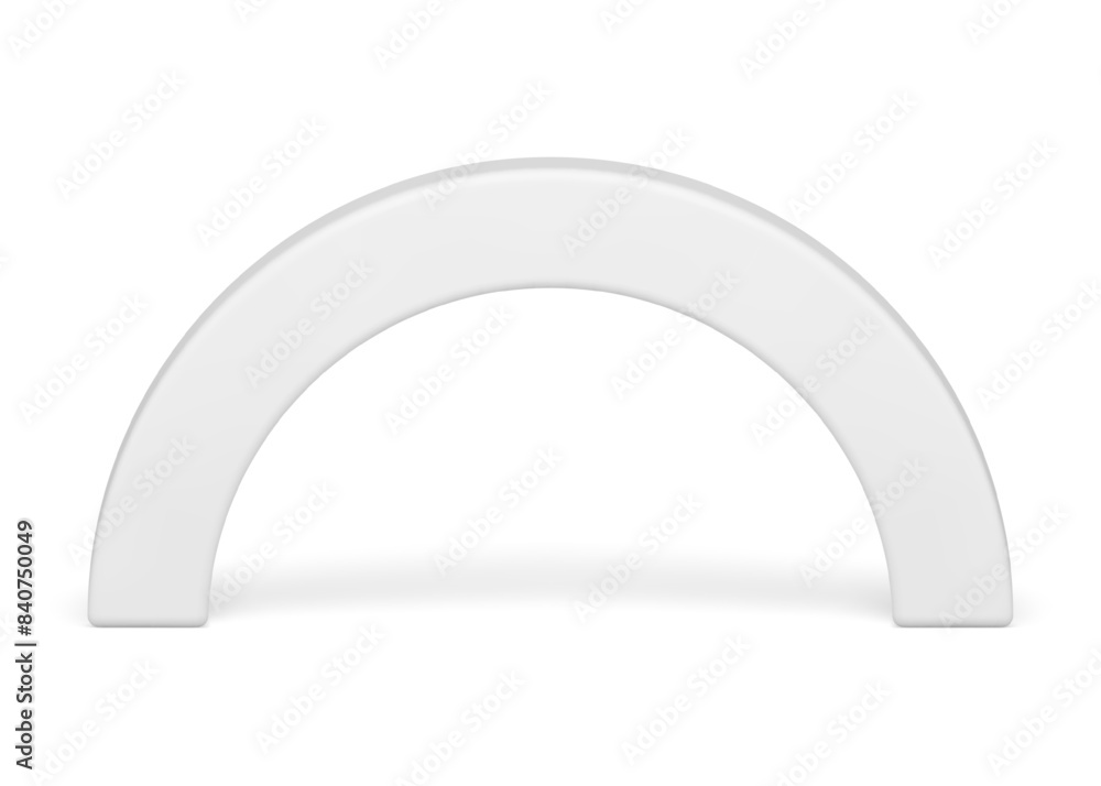 White arch curved column geometric entrance exit doorway 3d element realistic vector illustration White arch curved column geometric entrance exit doorway 3d element realistic vector illustration