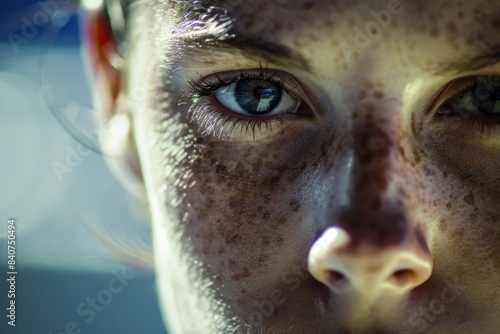 Intense Focus of a Modern Pentathlete in Competition - Close-Up with Blurred Background photo