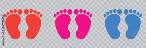 baby feet icon vector set.eps10