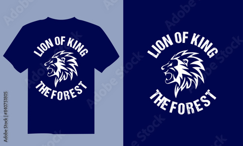 Creative Modern minimal lion t shirt design tempalete.	