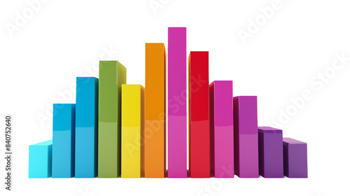 Colorful 3D bar chart graphic showcasing various heights in a visual data representation. Ideal for data analysis and business presentations. Free Download Colorful 3D bar chart graphic showcasing various heights in a visual data representation. Ideal for data analysis and business presentations. - GFXLoad