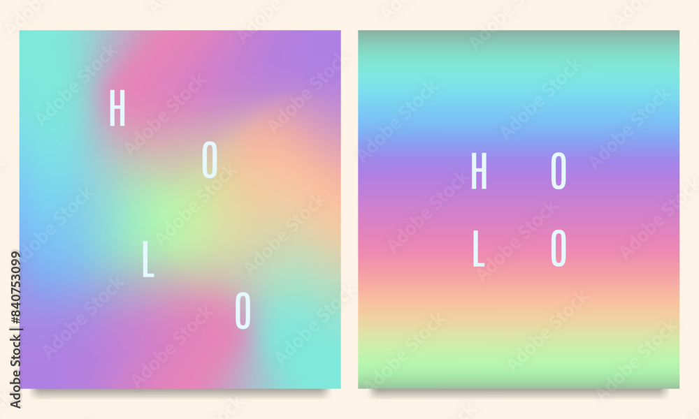 Fototapeta premium Dynamic Y2K holographic backdrop in neon hues. Blurred fluid colors merge into gradient mesh. Perfect for modern design projects like posters, ad banners, brochures, flyers, covers, and websites