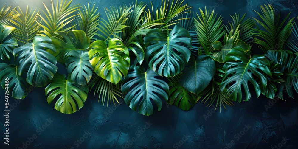 Lush Tropical Leaves, Nature's Vibrant Green Art, generative ai Lush Tropical Leaves, Nature's Vibrant Green Art, generative ai