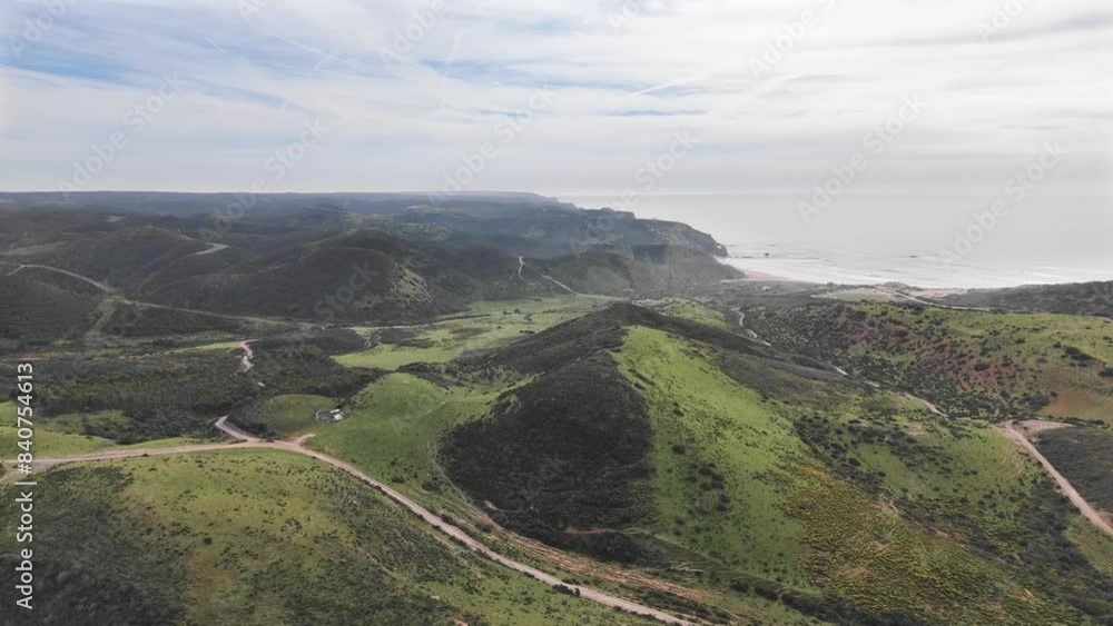 Aerial view of the rural landscape in southwestern part of Portugal in spring Aerial view of the rural landscape in southwestern part of Portugal in spring