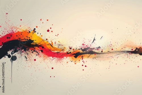 Vibrant, splattered paint strokes, Enjoyable and energetic vector design with abstract splashes of color