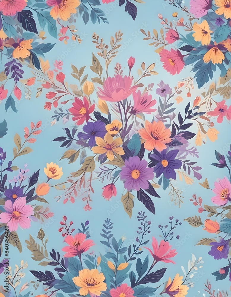 modern flat A vibrant floral pattern modern flat A vibrant floral pattern