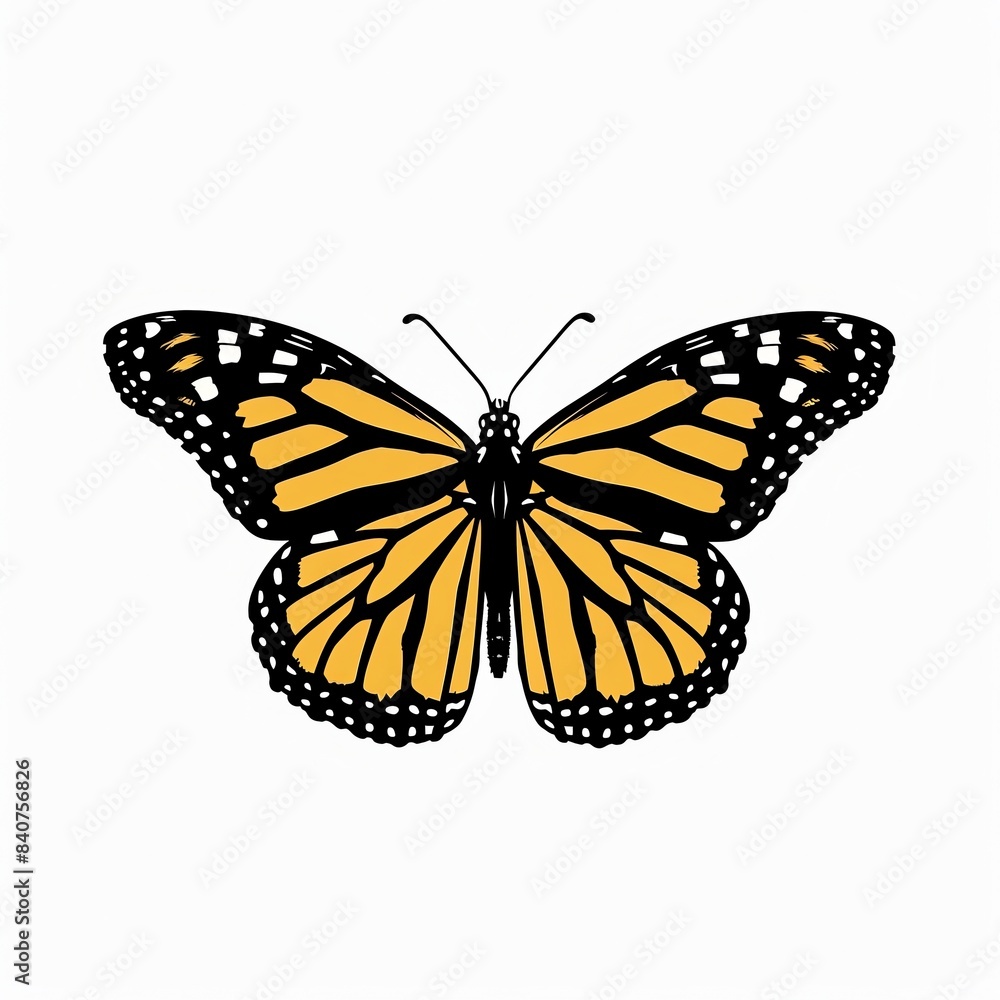 Fototapeta premium Beautiful colorful butterfly isolated over white background