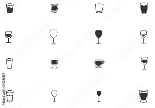 water glass icon. Milk glass icon vector, cup of water icon in different style, drink symbol vector illustration.