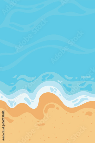 Happy summer time background. summer vacation flat poster concept, beach background
