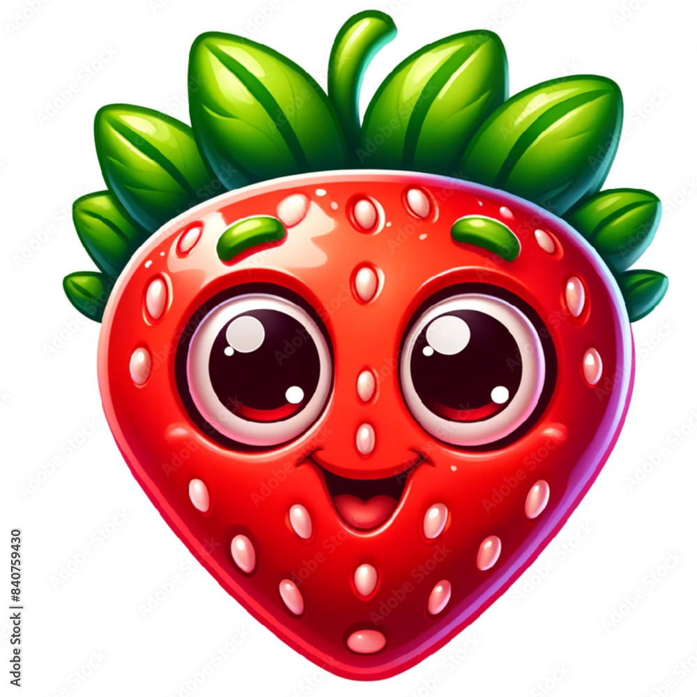 Obraz premium strawberry cartoonish happy