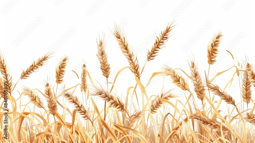 Vector illustration of wheat ear field over white background Vector illustration of wheat ear field over white background