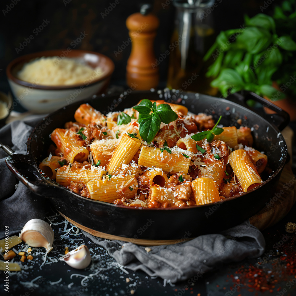 Delicious Rigatoni Amatriciana: Culinary Photography Delicious Rigatoni Amatriciana: Culinary Photography