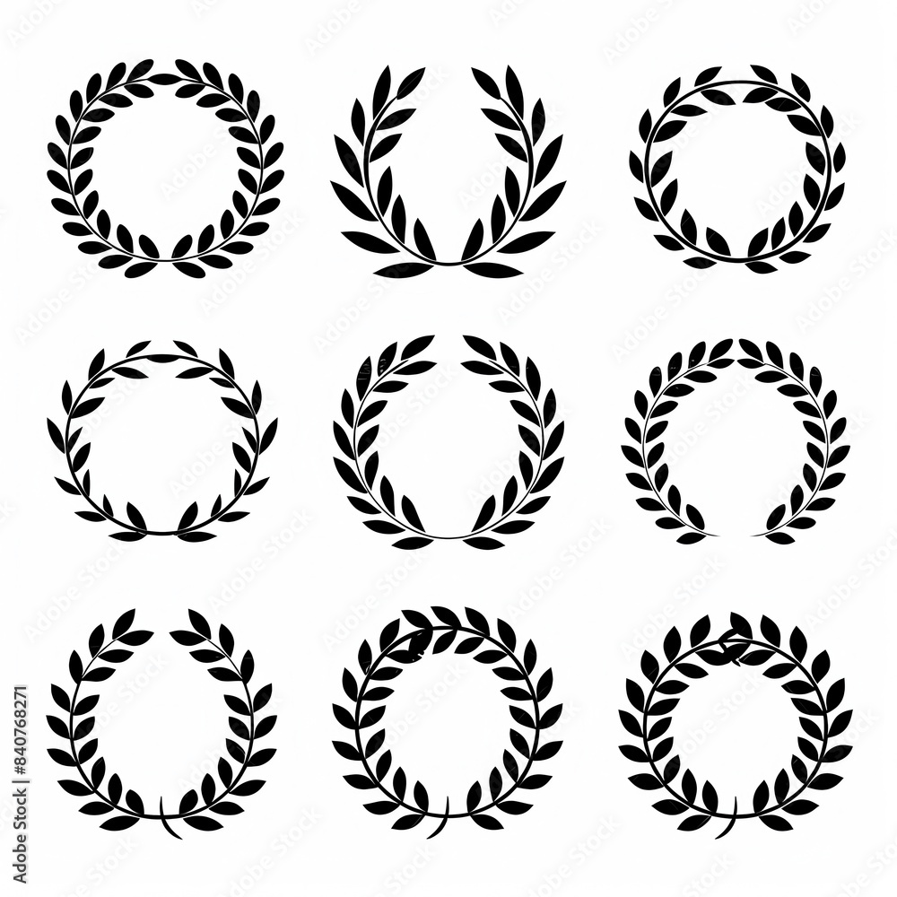 Vector illustration of wheat ear. Round shape icon frame border Vector illustration of wheat ear. Round shape icon frame border