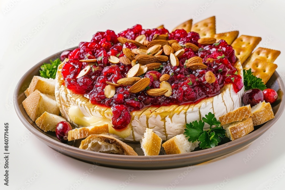 Earthy Elegance: Baked Brie with Cranberry Chutney and Almonds Earthy Elegance: Baked Brie with Cranberry Chutney and Almonds