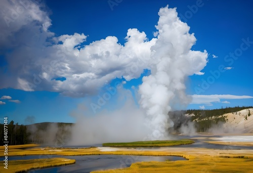 A view of Yellowstone National Park in America