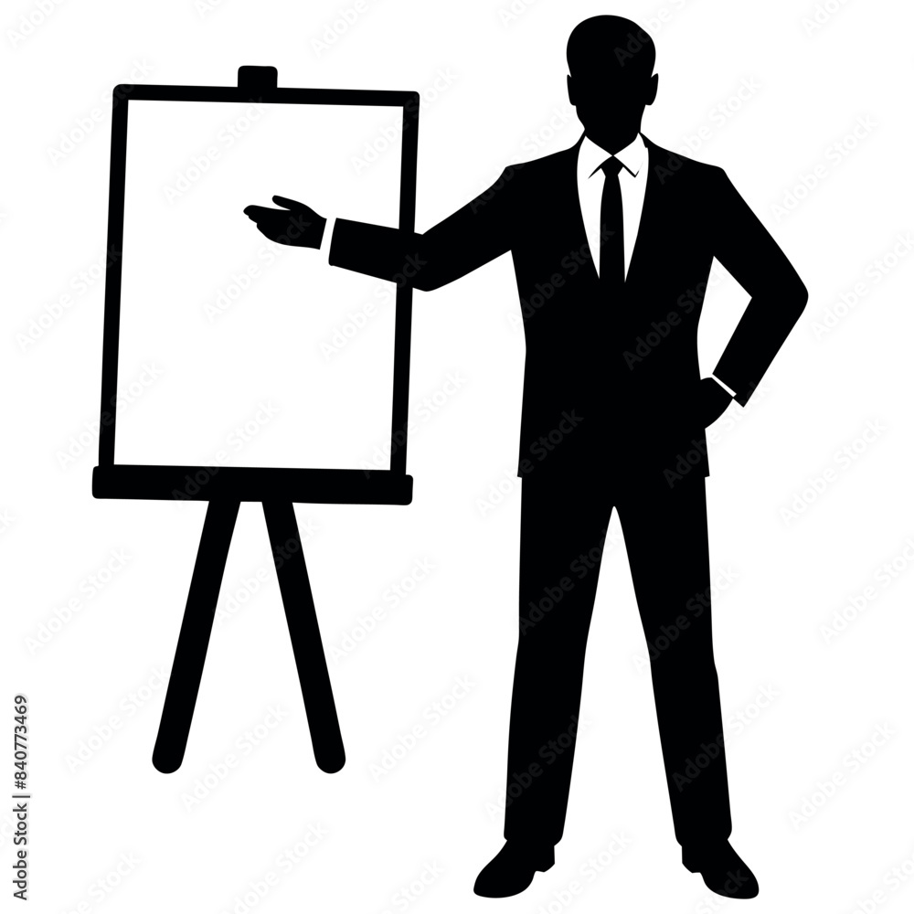 a good-looking businessman standing with a whiteboard, showcasing different poses with hands a good-looking businessman standing with a whiteboard, showcasing different poses with hands
