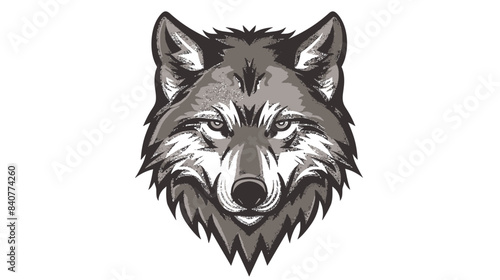Wolf head emblem vector illustration on white background