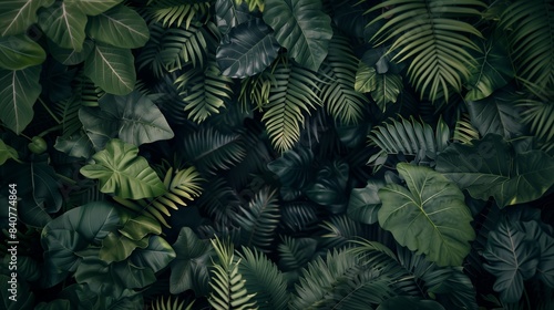 Lush Green Jungle Landscape with Space for Text