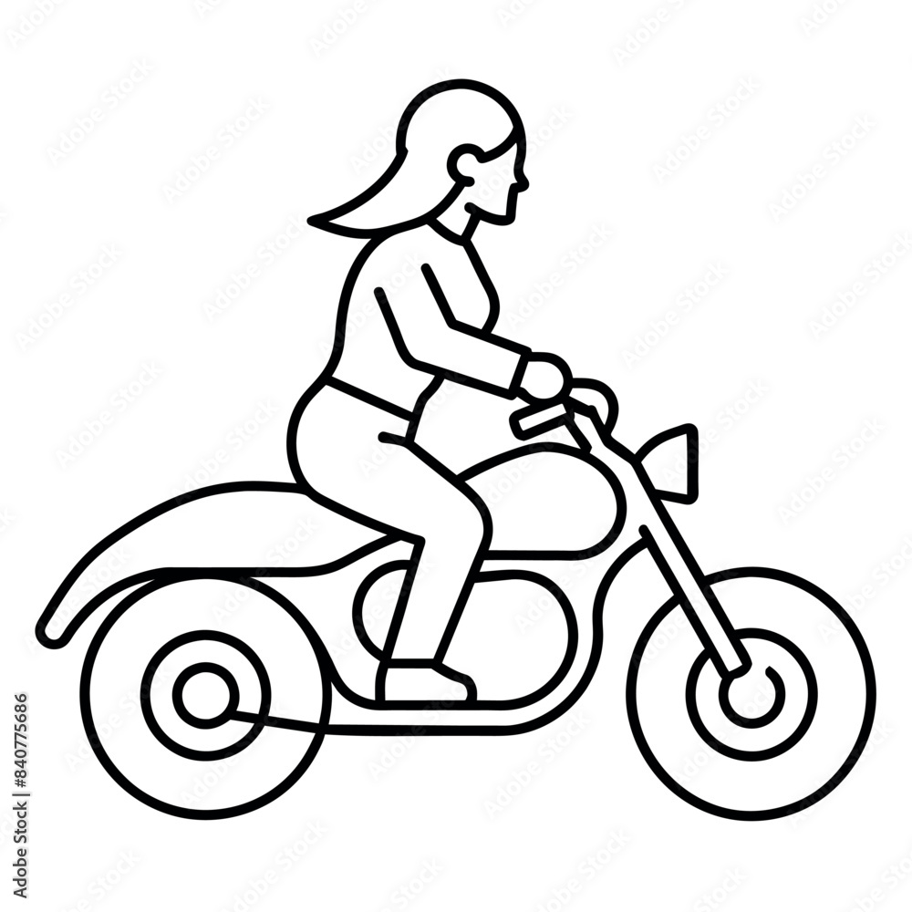 a modern lady biker ride a motor cycle full speed on the road, vector silhouette a modern lady biker ride a motor cycle full speed on the road, vector silhouette