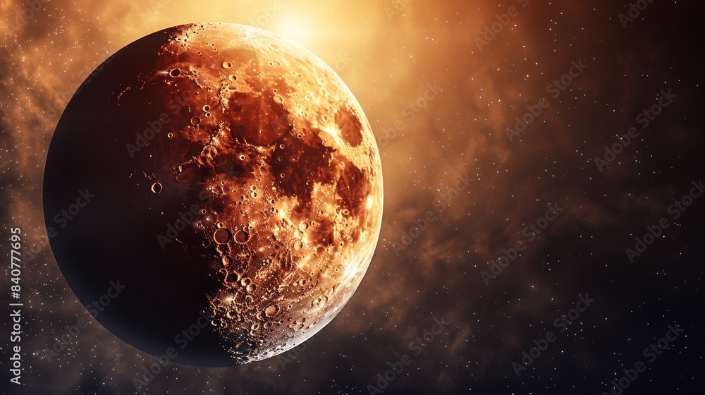 a planet with dense cloud coverage in the sky, encircled by a multitude of stars At its zenith, a a planet with dense cloud coverage in the sky, encircled by a multitude of stars At its zenith, a