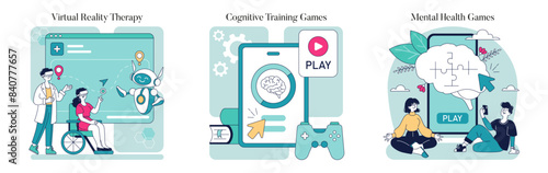 Health Gamification. Flat Vector Illustration