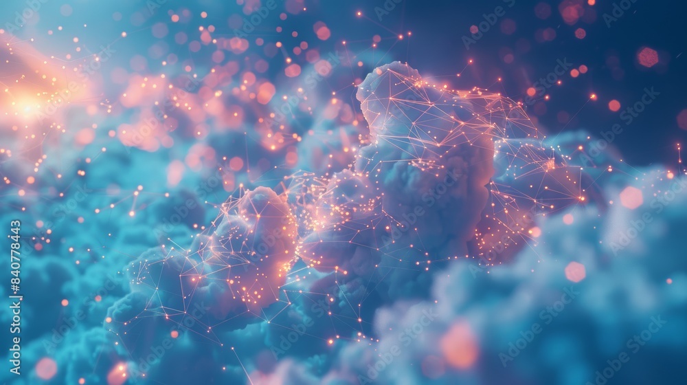 An abstract 3D illustration of interconnected clouds, symbolizing the seamless integration of transportation and logistics in a supply chain. An abstract 3D illustration of interconnected clouds, symbolizing the seamless integration of transportation and logistics in a supply chain.