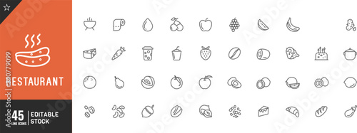 Editable  line icon Set. Vector illustration. 