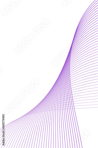 Abstract background with waves for banner. Standart poster size. Vector background with lines. Element for design isolated on white. Purple gradient. Brochure, booklet. Summer, spring