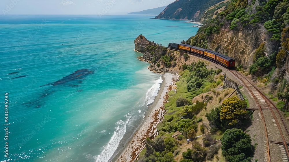 Obraz premium Coastal Train Ride