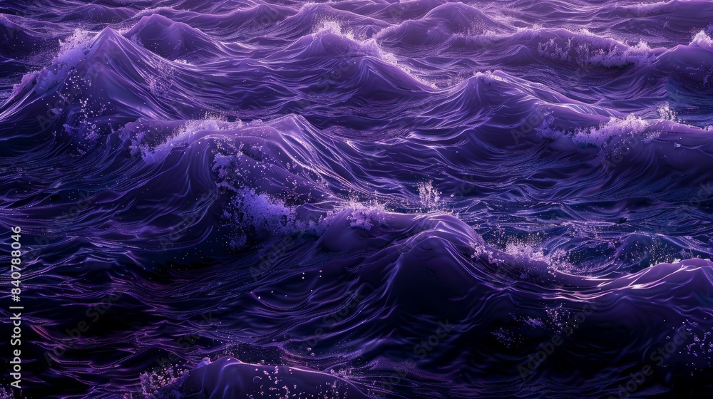 Obraz premium Purple Waves on Dark hyper realistic 