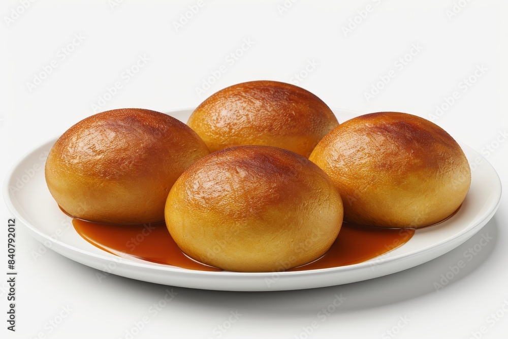 Freshly Baked Brioche Buns on White Background Freshly Baked Brioche Buns on White Background